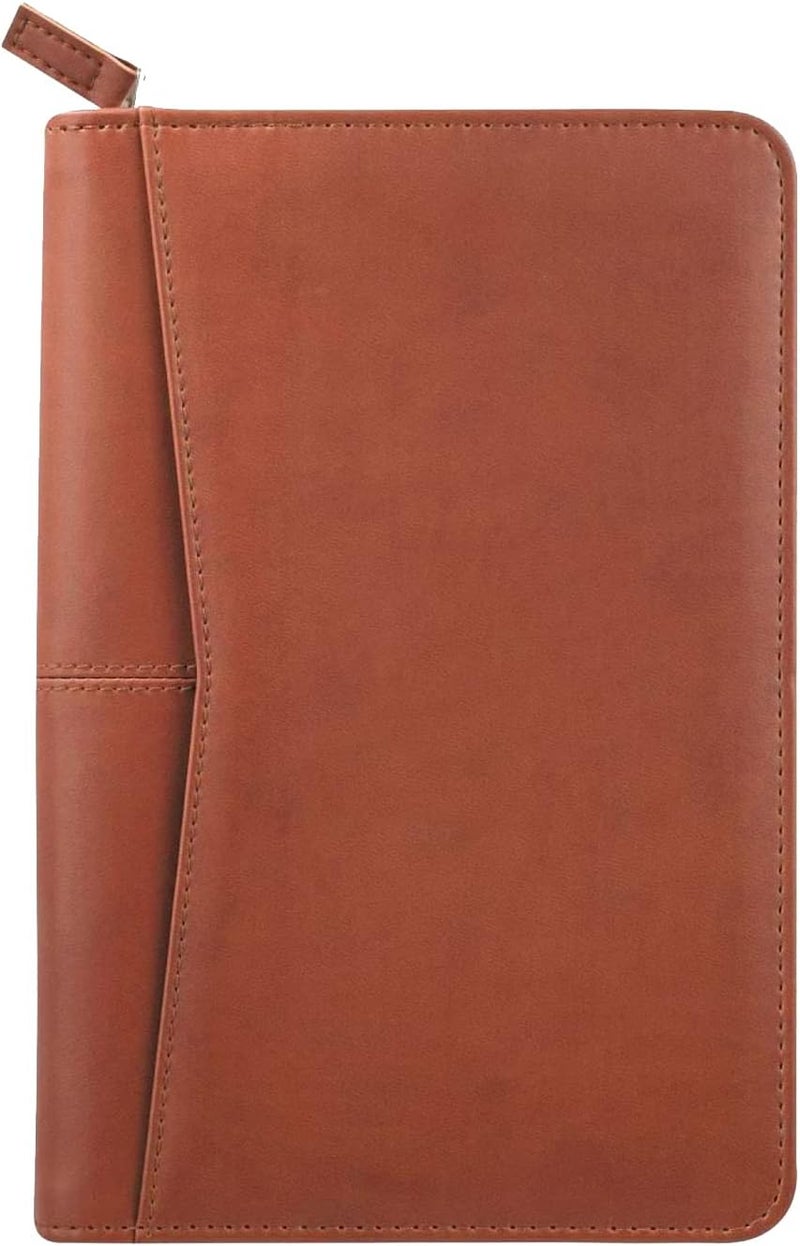 Gorbado Small Portfolio Organizer, A5 Zippered Business Portfolio, Junior Padfolio Folder Binder for Women & Men,5 x 8 Writing Pad Included, Brown - Image 3